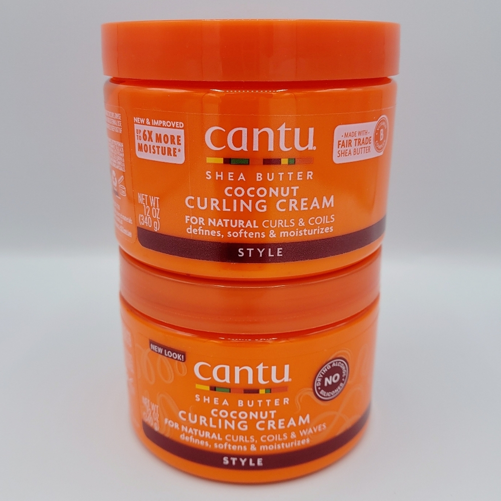 Cantu Style Coconut Curling Cream Shea Butter for Natural Hair, 12 oz (2 Pack)